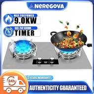 ❗3 Years Warranty❗9.0KW dapur gas stainless steel/gas stove/tungku dapur gas/199min timer燃气灶