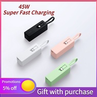 ALI🌹new 6000mAh Portable Power Bank 45W Super Fast Charging External Spare Battery Mini PowerBank For iPhone 14 13 12 Sa