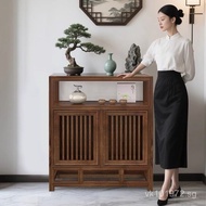 Chinese Style Simple Zen Two-Door Entryway Storage Cabinet Sideboard Tea Cabinet Solid Wood Sideboar