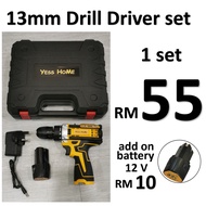 13 mm Cordless Drill Driver set Set Gerudi Tanpa Wayar 13mm