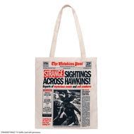 ST5 Hawkins Fallen Tote Bag, Official Stranger Things Canvas Shopper, Upside Down Themed Shoulder Ba