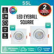 3W 5W LED RECESSED EYEBALL SPOTLIGHT DOWNLIGHT SQUARE