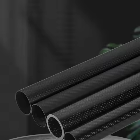 2Pcs Length 500mm Carbon Fibre Pipe 3K Carbon Fiber circular Tube Light weight Corrosion Resistant O