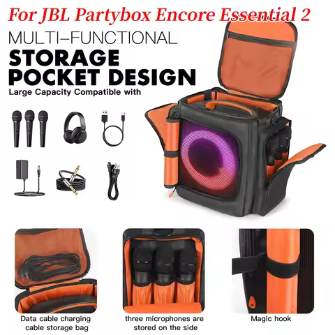 for jbl Partybox Encore Essential 2 Padded Speaker Protective Cover Large Capacity Speaker Carry Bag