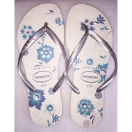 Havaianas New Product 2016 Women's Thin Strap ORGANIC Gray Floral Flip-Flops Havaianas
