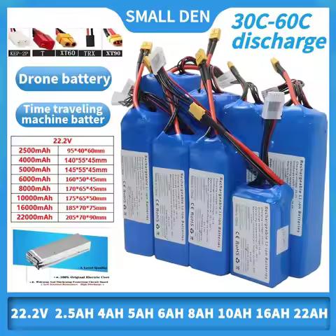 6S 22.2V 2.5Ah 5Ah 10Ah 16Ah 22Ah Drone Battery 30C 60C 120C Softcase with 6S cable for FPV Drone De