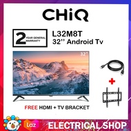CHiQ 32" Android Smart TV HD L32M8T (2023) Television similar H32K66G  &amp; 32STD6500 (FREE TV Bracket and HDMI Cable)