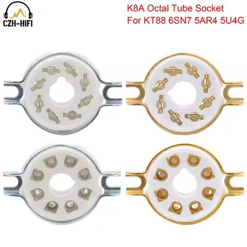 8pin K8A Octal Ceramic Tube Socket Valve Base for EL34 KT88 6V6 6SL7 5AR4 6L6 6V6 6CA7 Vintage Audio