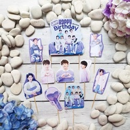 Birthday cake decoration cake topper one set of BTS Festa Fiesta character motifs