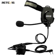 Retevis EH060K Two Way Radio Tactical Headset with Mic 2 Pin Compatible RT22 RT21 H-777 Baofeng UV-5