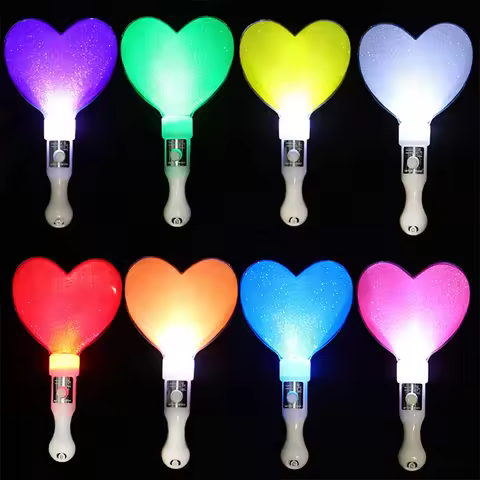 20Pcs Luminous Three Modes Colors Change LED Glow Stick Heart Shape Concert Cheering Wedding Party L