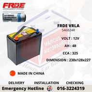 FRDE S46B24R VRLA AUXILIARY AGM CAR BATTERY