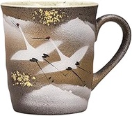 Kutani Yakiwataya Mug, Gold Leaf Crane K9-975