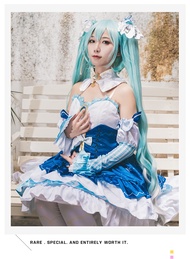 【COSER 77】ชุดเสื้อผ้าคอสเพลย์ เจ้าหญิงหิมะ Hatsune Miku 2019