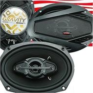 Gravity SGR694 6x9-Inch 4-Way 600 Watts Maximum Power Handling Car Audio Full Range Speakers Alpha Solid Rubber Cones Composition 4 Ohms 94 dB Sensitivity - Pair