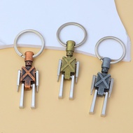 Cool Movable Robot Pendants Key Chain Vintage Metal Droid Key Ring Classic Bag Decoration Souvenir