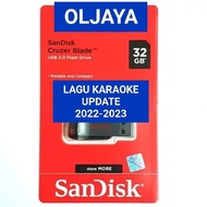 flashdisk isi 525 lagu karaoke video klip asli terUpdate merk SanDisk 32GB original Bonus Port OTG