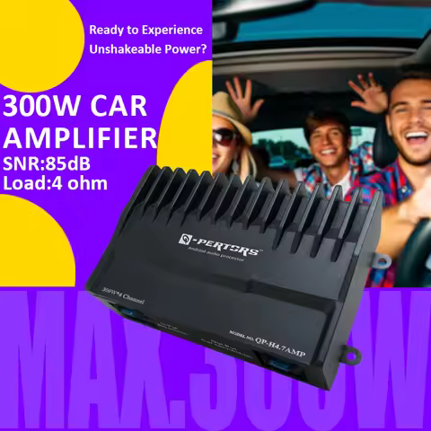 300W Power 4-Channel Amplifier - Perfect for Stereo Upgrades Car Music Players, DVD Players, and And