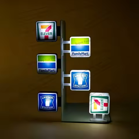 Luminous Refrigerator Magnet Mini 711 Whole Family Store Magnetic Light Sign Fridge Stickers Creativ