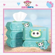 80pcs Baby Non-Alcohol Toilet Wipes Kids Toilet Hygienic Tissue Wet Tissue Antibacterial Wet Tissue 