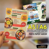 FLYERS PRINTING SIZE A5 A6 140gsm PHOTO PAPER | COLOR PRINT | SINGLE SIDE | DOUBLE SIDE