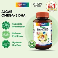 Holistic Way Algae Omega-3 DHA-60 Capsules | Eye Moist | Relieves Eye Strain & Dry Eyes | Supports B