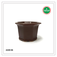Pot Bonsai Keramik Segi Delapan Kecil Small Mini Mame no Semen Plastik - POLOS