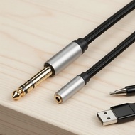 3M Aux Audio Cord 1/4in (6.35mm) Male to 1/8in (3.5mm) Female for Headphones & More