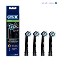 Oral-B EB50 Cross Action electric toothbrush replacement head, black-4 Count
