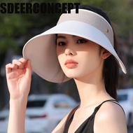 SDEERCONCEPT Sense Sun Hat, UV-proof UV Protection Empty Top Hat, UV-Proof Sun Hat Fashionable Large Brim High-Grade Fisherman Hat Beach