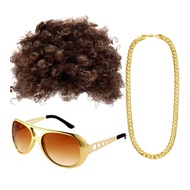 Wig beard Carnival Party Wig Accessories 70s disco Elvis Necklace 90s Accessories Party Wig 3.5