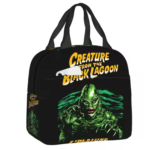 Creature From The Black Lagoon Insulated Lunch Bag for Women Halloween Horror Movie Resuable Cooler 