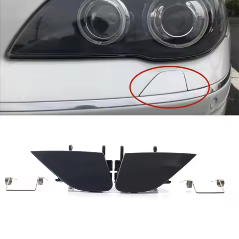 2Pcs Car Front Bumper Headlight Washer Cover Cap For BMW 7 Series E65 E66 2005 2006 2007 2008