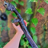 golok pamor damaskus 40cm full tanduk ukir gatot kaca
