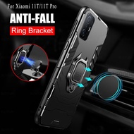 Ring Case For Xiaomi Mi 11T Pro 11TPro PC Hard Back Anti Fall Shockproof Shell Cover Magnetic Stand Armor Protector Case Fundas