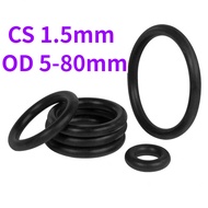 [XJK] Rubber O-Ring OD5-80mm * CS1.5mm NBR Rubber Ring Gasket