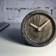 Table clock round (bog oak) 8cmX8cm