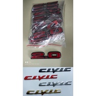 Black Red 2.0 for Civic FD2 Type R Emblem Badge Sticker