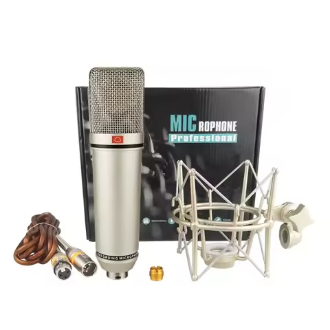 26/34MM Microphone Condenser RU-87 Professional Studio Large Diaphragm Microphone for Computer Recor