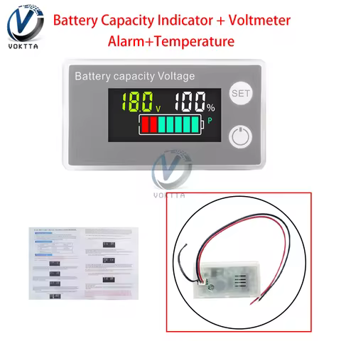 6133A DC 8V-100V Battery Capacity Indicator DC LCD Digital Voltmeter Electricity Meter 12V 24V 48V 7