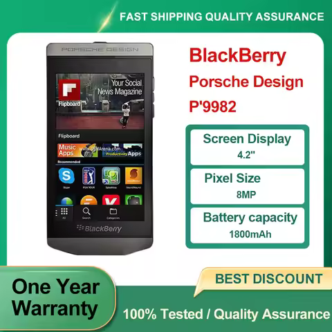 Original Blackberry Porsche Design P'9982 4G Mobile Phone 4.2'' 8.0MP Arabic keyboard WiFi Cellphone