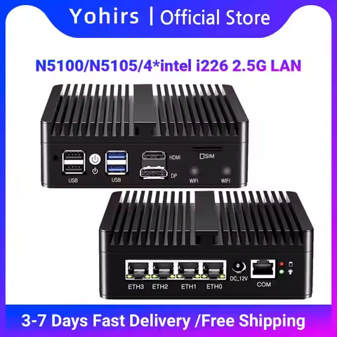 intel N100 Soft Router Pfsense Firewall Computer J6413 N5105 J5005 4xIntel 2.5G i226 NICs 4G SIM DP 
