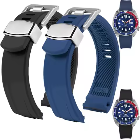 Arc mouth Strap For SEIKO PROSPEX cola ring SRPA21J1 SRPE99K1 SRP777J SRPC91J1/25J1 Curved rubber wa
