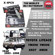NGK Premium RX Spark Plug - Toyota Liteace KR27 KM36 YM30 YM40 1.5L 5K 1.8L 2Y 2.0L 3Y 2.2L 4Y OHV 8