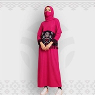 KATUN MINEA Troso Woven Dress with Cotton Linen Combination - Afwan Pink Fuschia