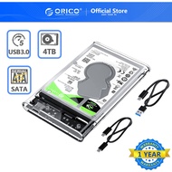 ORICO HDD Case 2.5 inch Transparent SATA to USB 3.1 Hard Disk Case Tool Free 5Gbps 4TB UASP Type C SSD (2139C3)