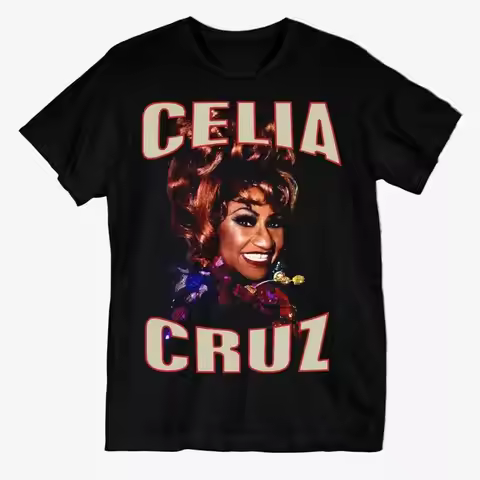 Sale Vtg Celia Cruz Music Star Cotton Black All Size Full T Shirt