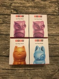 Zoku 貓頭鷹/兔子/小貓 立體造型矽膠雪條冰棒模具4個 owl/bunny/kitty silicone ice pop mould 4pcs
