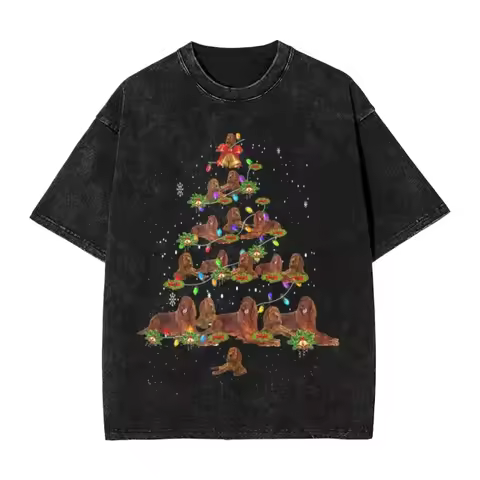 Cute Irish Setter Dog Christmas Tree Decor Xmas Tree Vintage T-Shirt E9N6