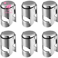 Stainless Steel Champagne Stopper Sealer Saver Wine Vacuum Preservation Leak Proof (Pack of 6)